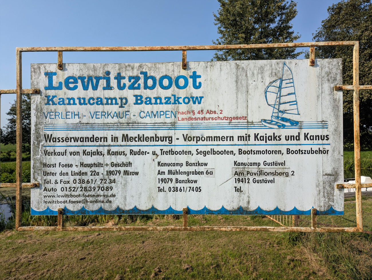 Tafel am Kanucamp Banzkow
