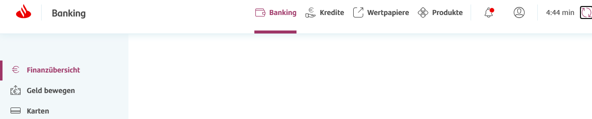 Santander Webseite