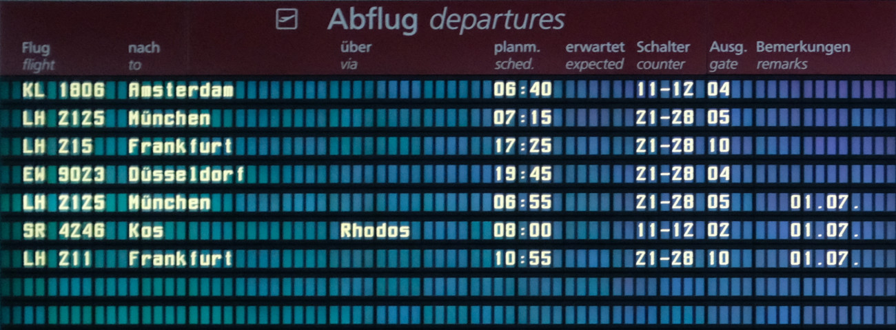 Abflug-Tafel