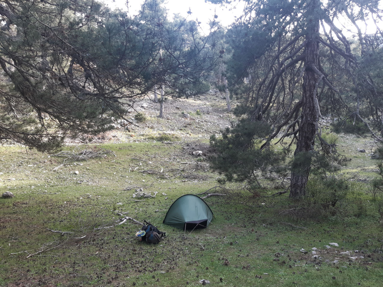Zelt in Senke